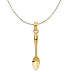 14k Yellow Gold 3D Table Spoon Necklace