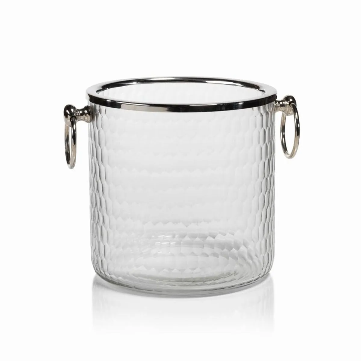 6-Inch Tall Hammered Glass Ice Bucket/Wine Cooler