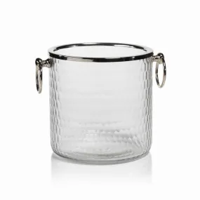 6-Inch Tall Hammered Glass Ice Bucket/Wine Cooler