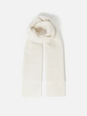 Alpaca Blend Fringed Scarf | Cream