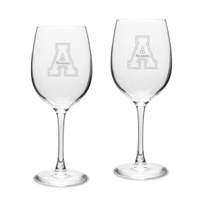 Appalachian State Mountaineers 2-Piece 16oz. Traditional White Wine Glass Set