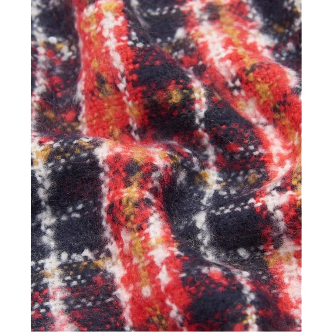 Barbour Ingham Boucle Scarf Navy Red LSC0343