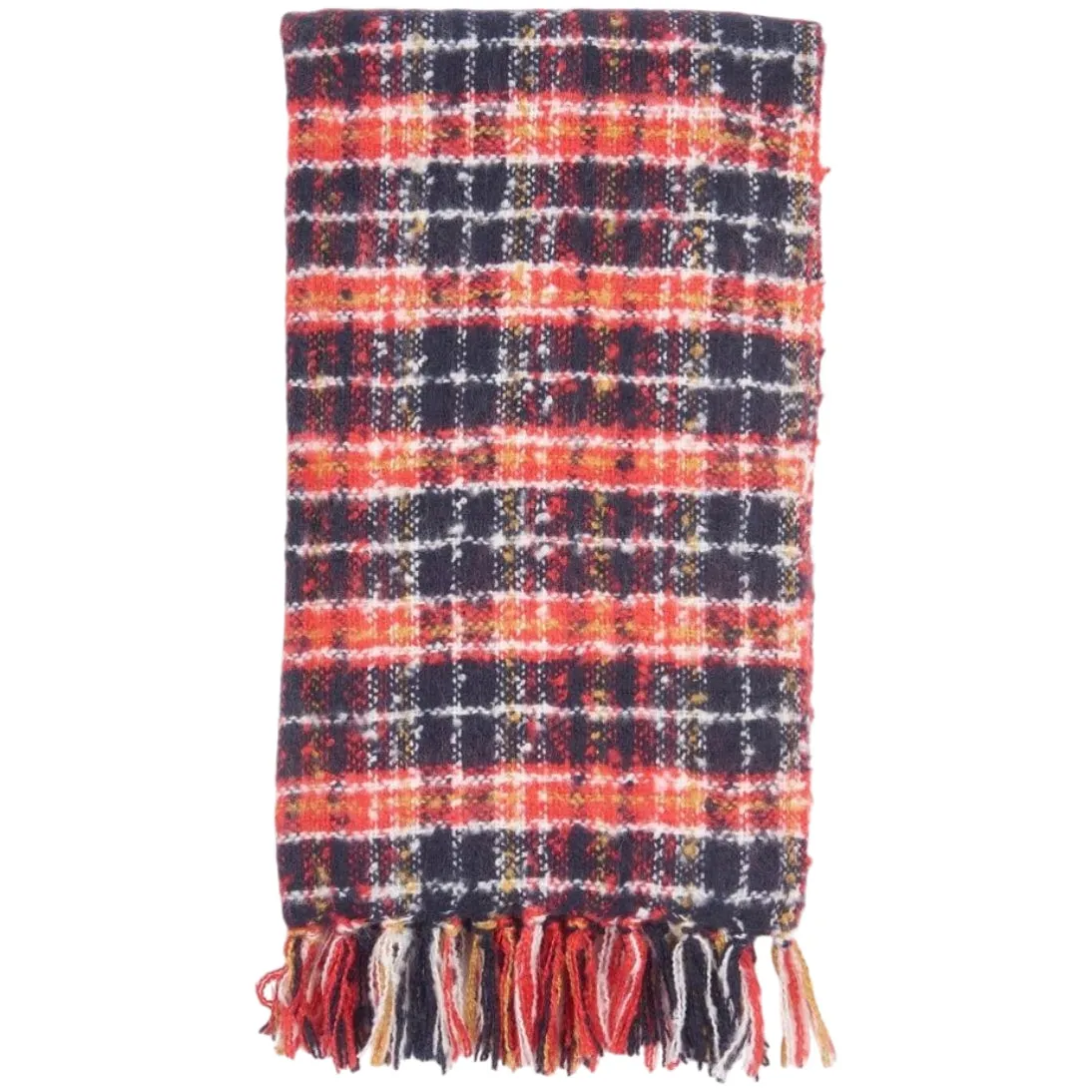 Barbour Ingham Boucle Scarf Navy Red LSC0343