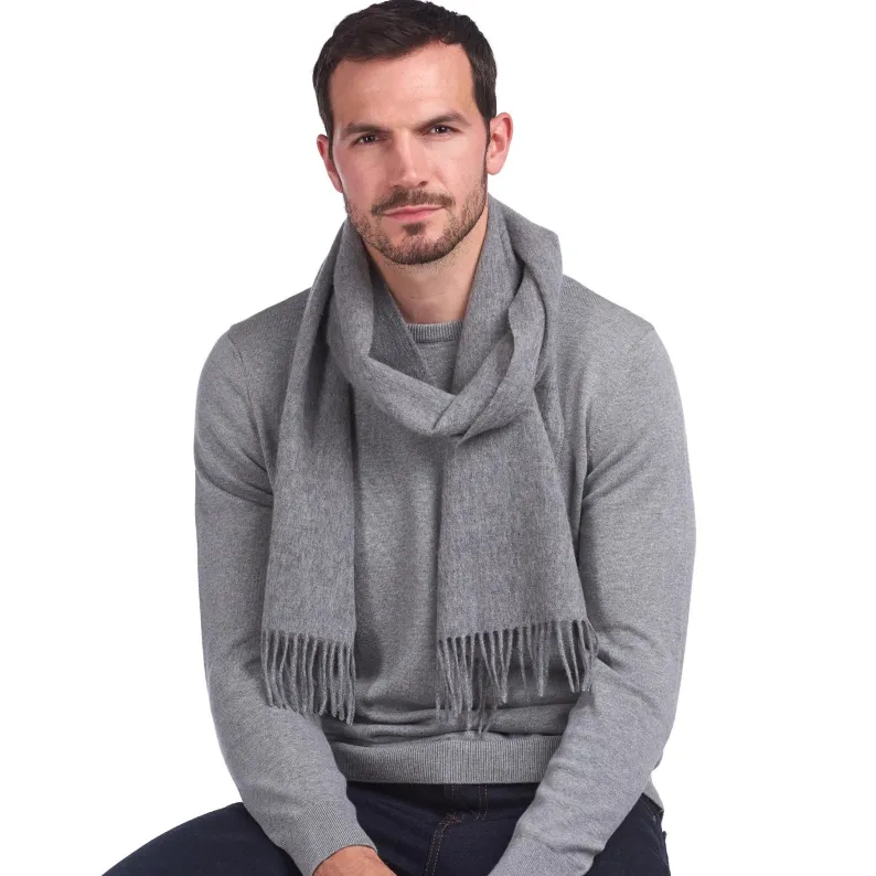 Barbour Plain Lambswool Scarf USC0008GY31 Light Grey