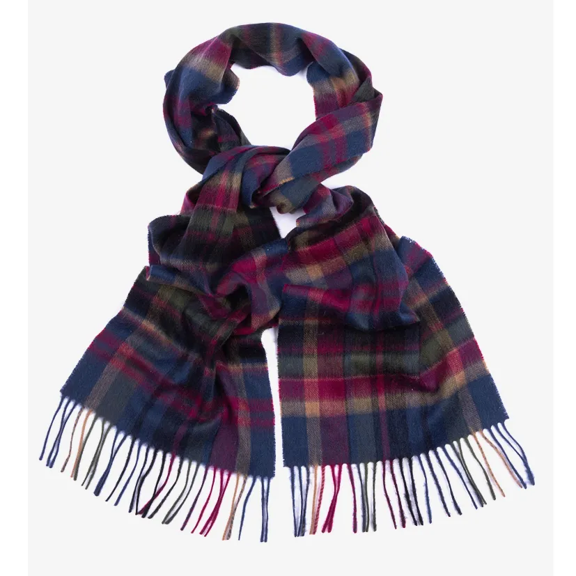 Barbour Vintage Winter Plaid Scarf Navy LSC0109