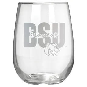 Boise State Broncos Etched 17oz. City Stemless Wine Glass