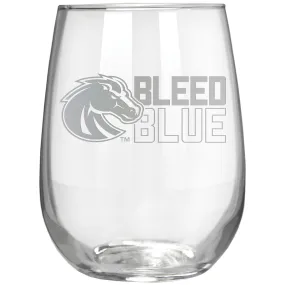 Boise State Broncos Etched 17oz. Rally Cry Stemless Wine Glass