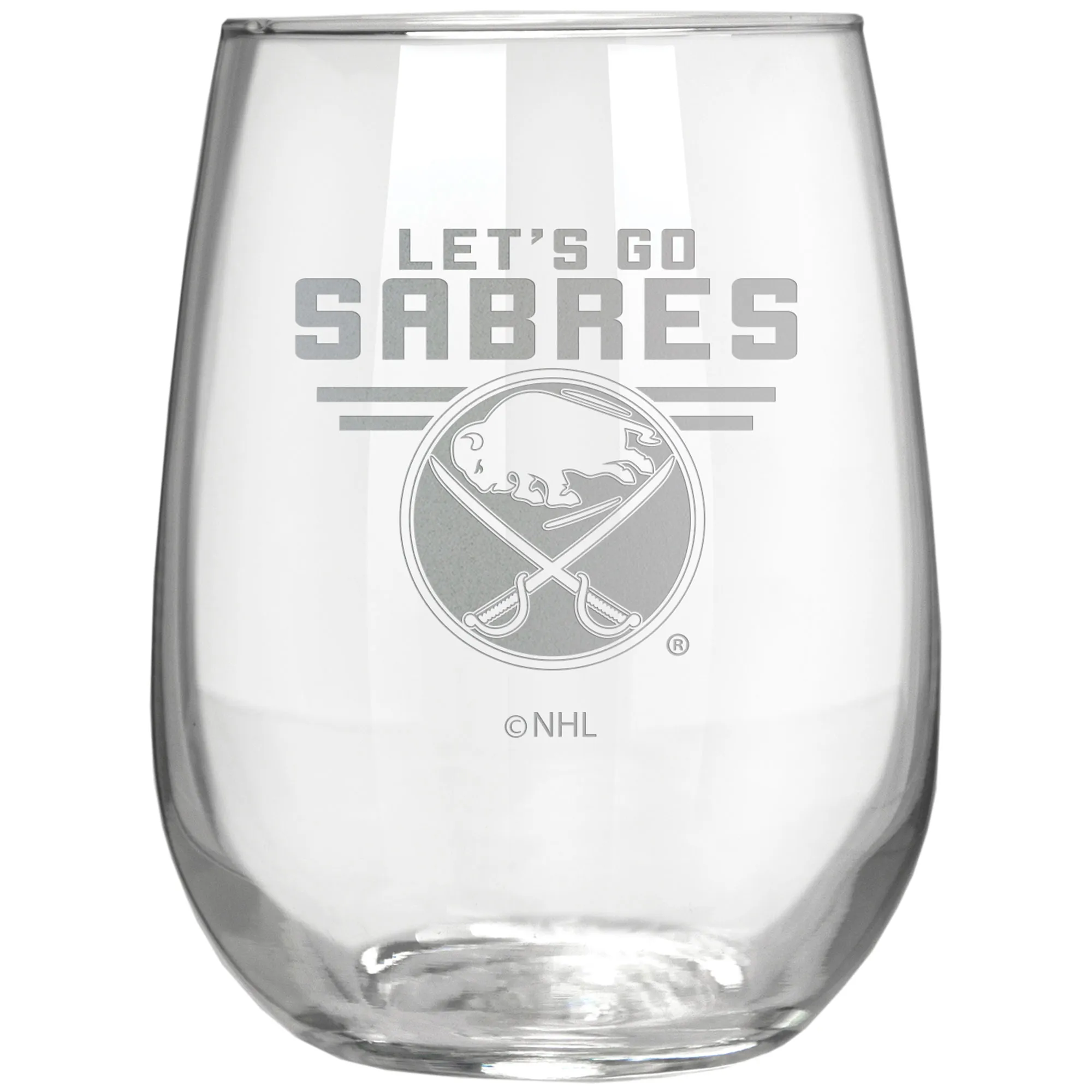 Buffalo Sabres Etched 17oz. Rally Cry Stemless Wine Glass