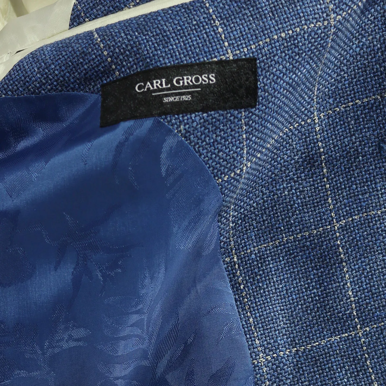 CARL GROSS BLUE /WHITE WINDOWPANE CHECK JACKET | Menswear Online