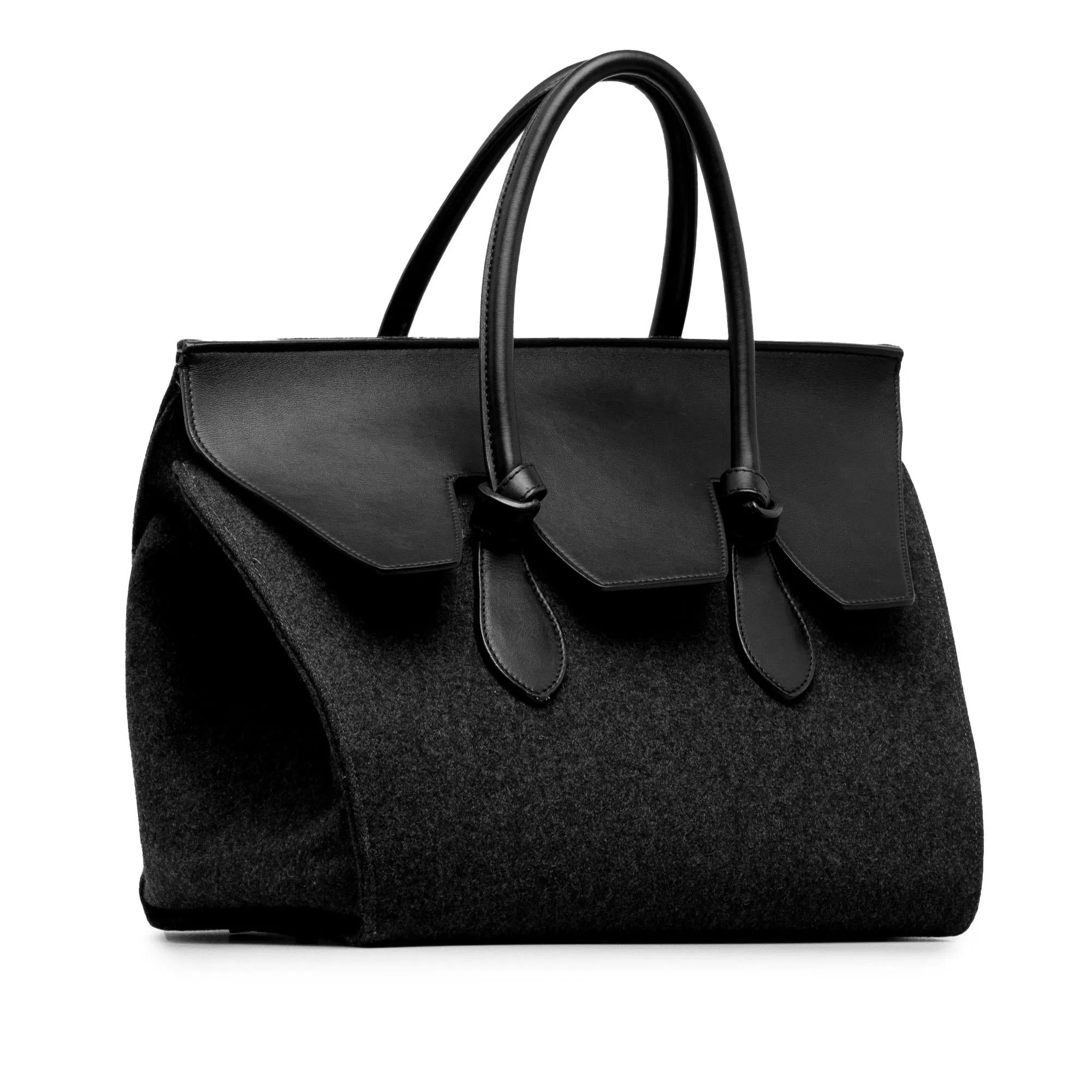 Celine Felt and Leather Tie Knot Tote (SHG-9vc81H)