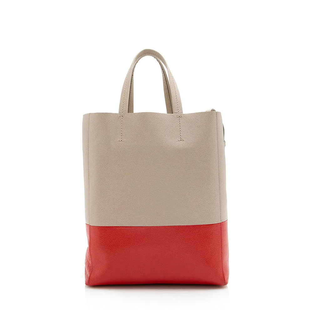 Celine Lambskin Bicolor Cabas Vertical Tote (SHF-17903)