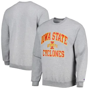 Champion Iowa State Cyclones Heather Gray High Motor Pullover Sweatshirt