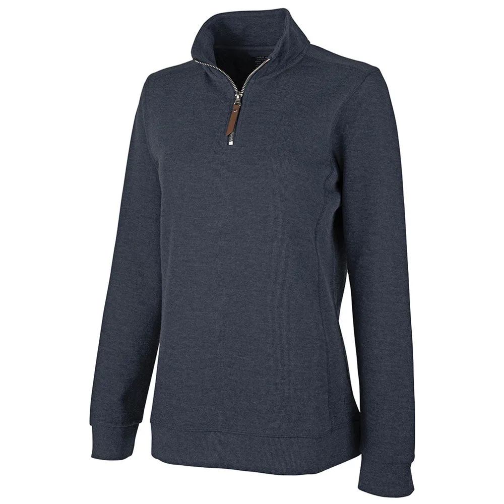 Charles River Women's Heather Navy Hudson Quarter Zip Pullover