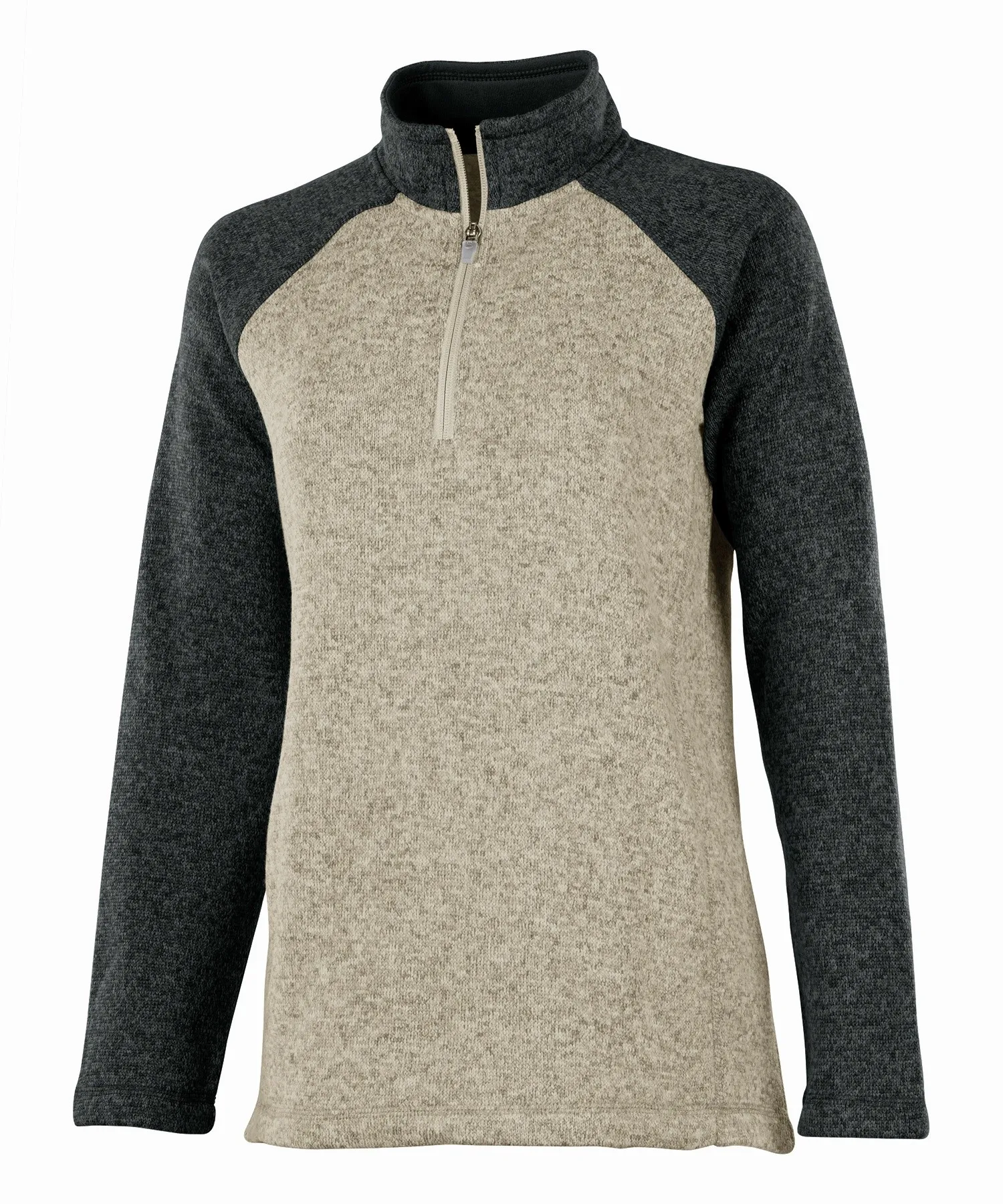 Charles River Women's Quarter Zip Color Blocked Heathered Fleece Pullover #5014