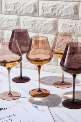 Colored Wine Glass Set - Brown