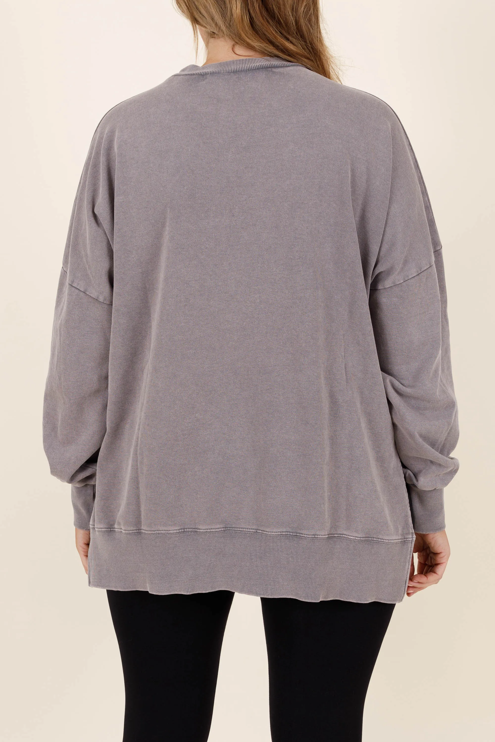 Cozy Crewneck Pullover, Gray