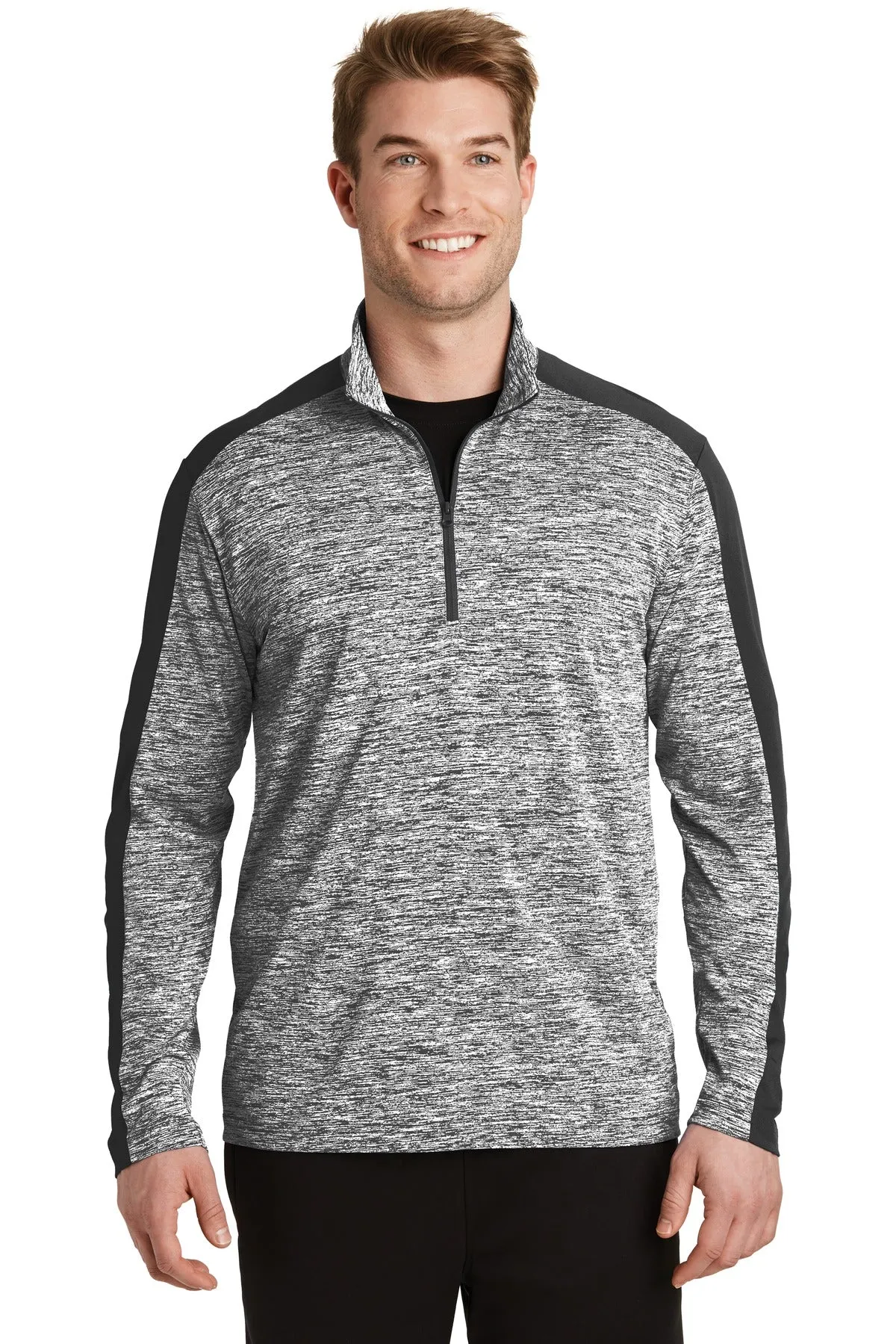 Custom Embroidered - Sport-Tek PosiCharge Electric Heather Colorblock 1/4-Zip Pullover. ST397