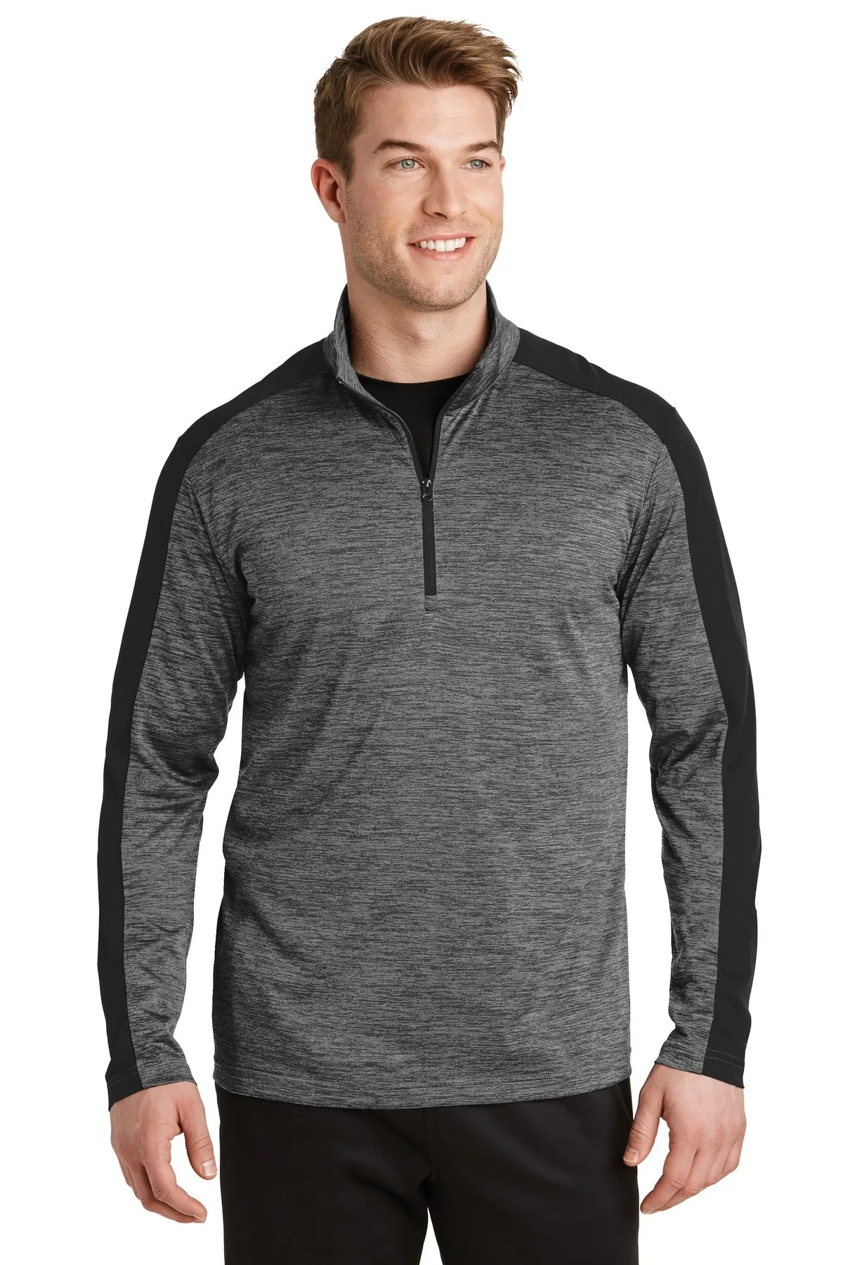 Custom Embroidered - Sport-Tek PosiCharge Electric Heather Colorblock 1/4-Zip Pullover. ST397