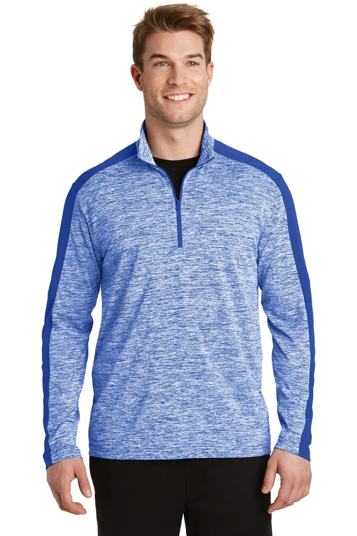 Custom Embroidered - Sport-Tek PosiCharge Electric Heather Colorblock 1/4-Zip Pullover. ST397