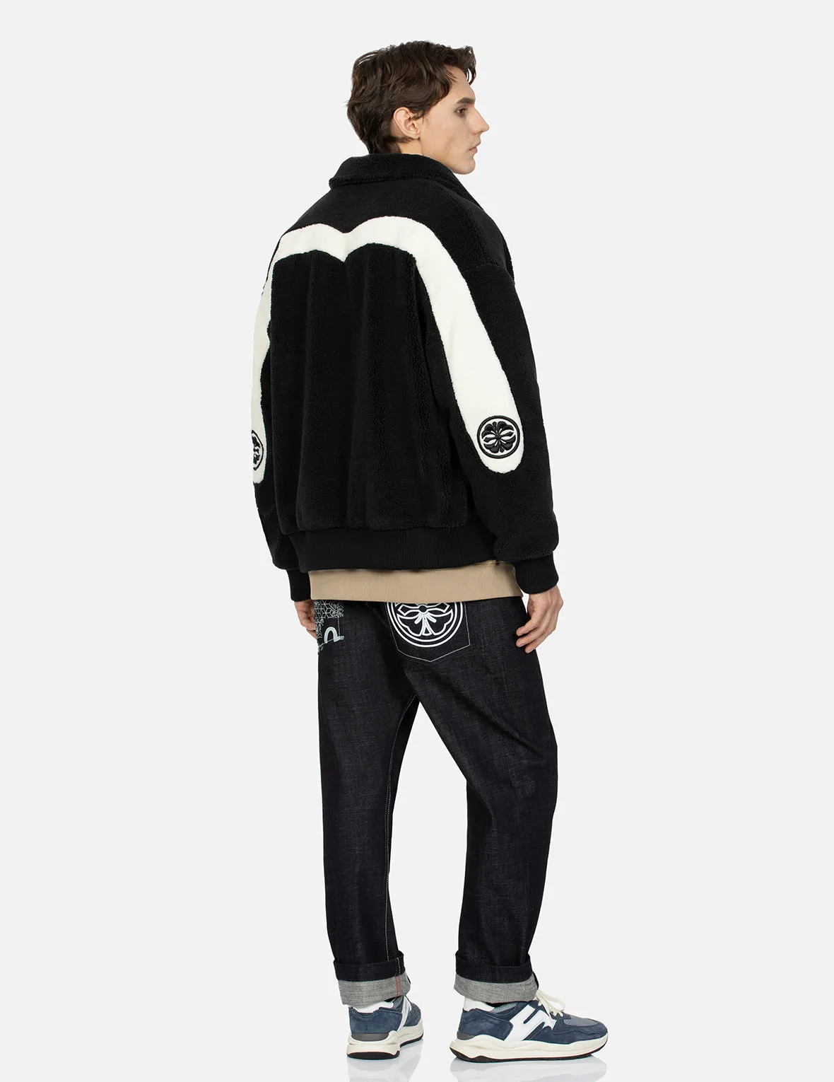 Daicock Patchwork Loose Fit Sherpa Jacket