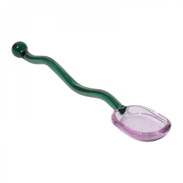 Deco Glass Spoon Set: Lilac & Green