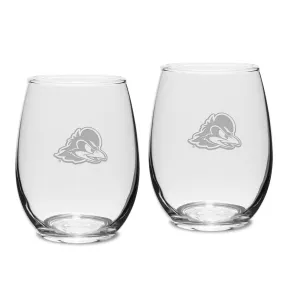 Delaware Fightin' Blue Hens 2-Piece 15oz. Stemless Wine Glass Set