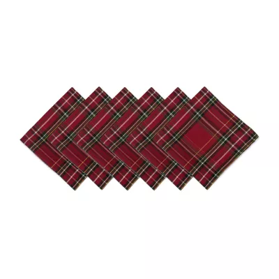 Design Imports Holiday Metallic Plaid 6-pc. Napkins