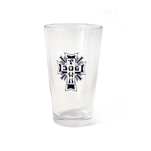 Dogtown Skateboards Glass Cross Logo Pint Glass Clear 16oz