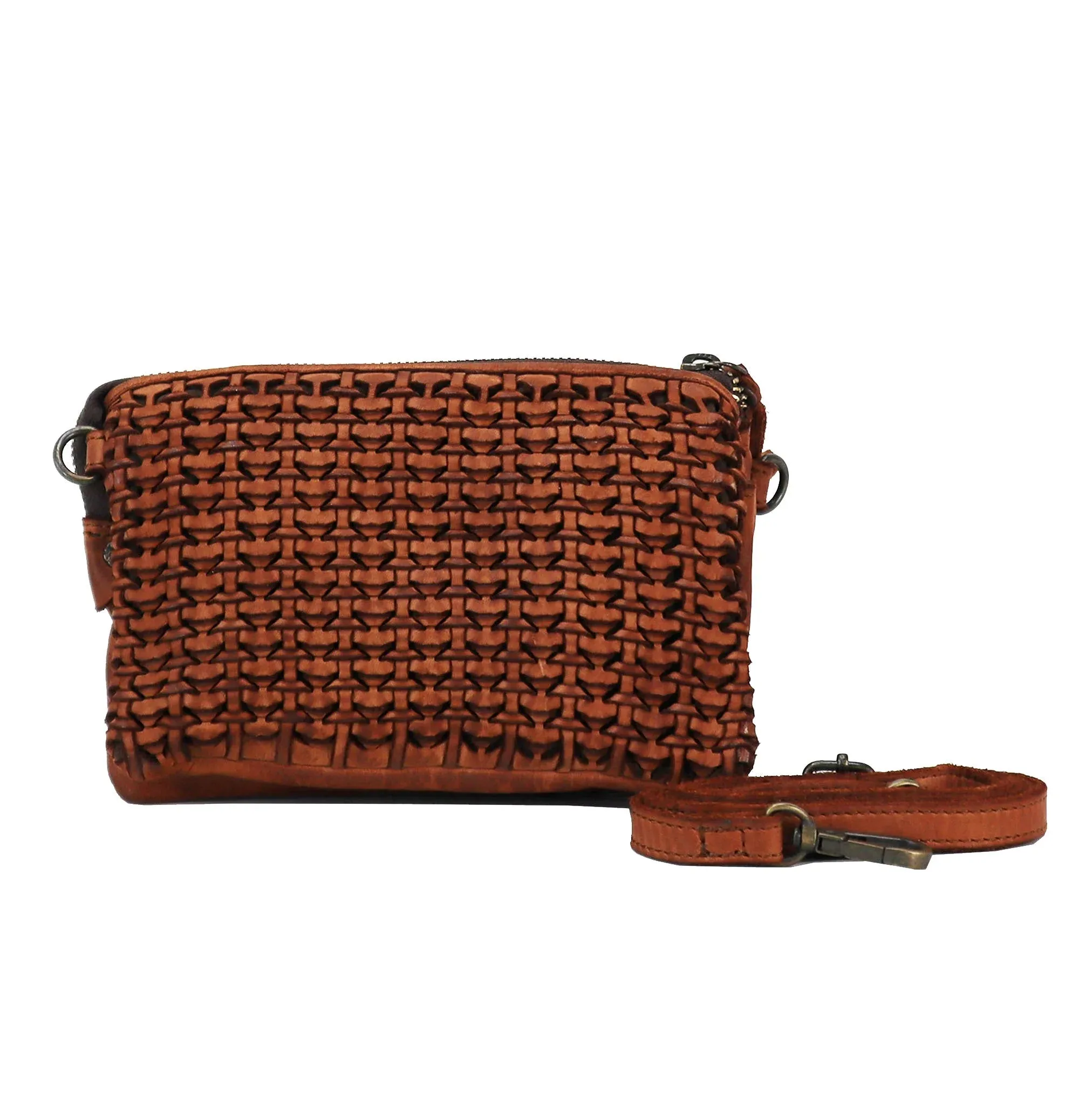 Dune Crossbody Genuine Leather Bag - Cognac