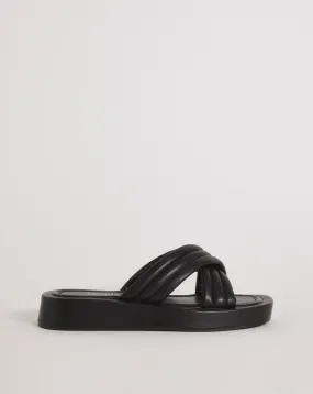 Farah Volume Crossover Flat Mule Sandals Wide Fit Simply Comfort | Simply Be