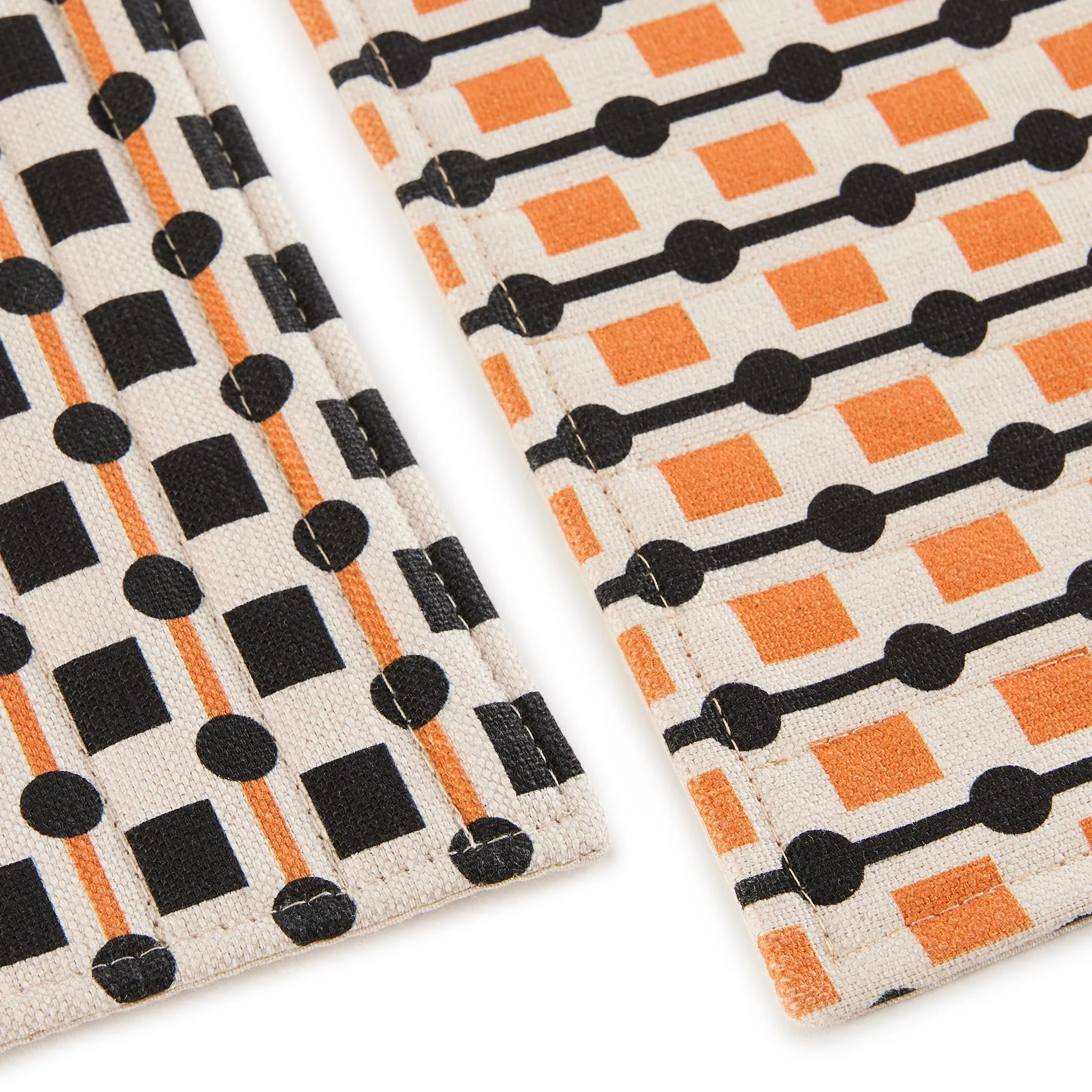 Geometric Cotton & Linen Placemats - Set of 2