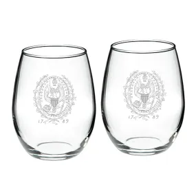 Georgetown Hoyas 2-Piece 21oz. Stemless Wine Glass Set