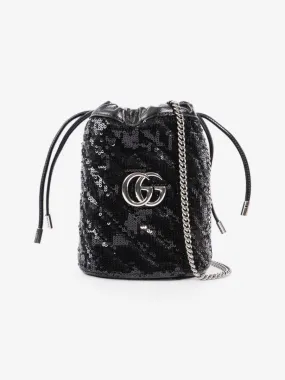 GG Marmont Bucket Bag Black Sequin