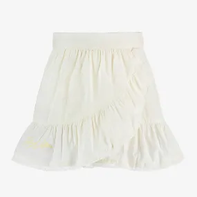 Girls Ivory Cotton Ruffle Skirt