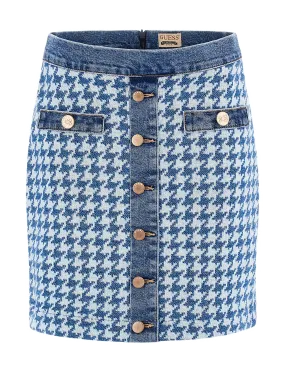 GUESS  Houndstooth denim skirt - Blue