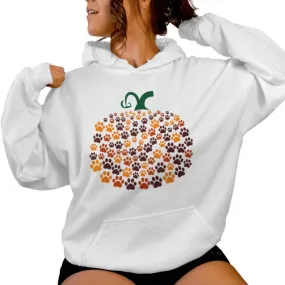 Halloween Dog Paw Pumpkin Women Women Hoodie