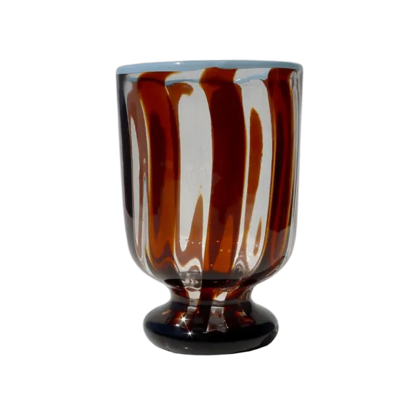 Handblown Murano Wine Glass Goblet - Topaz/Light Blue