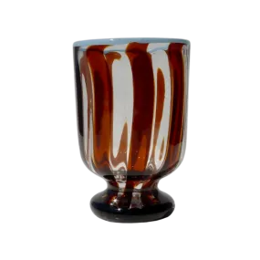 Handblown Murano Wine Glass Goblet - Topaz/Light Blue