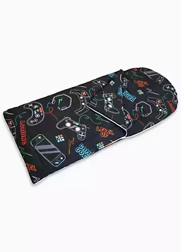 Happy Linen Co. Gaming Glow in the Dark Reversible Sleeping Bag | Kaleidoscope