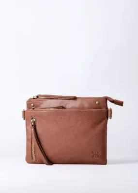 Harstone Mini Leather Cross Body Bag in Tan