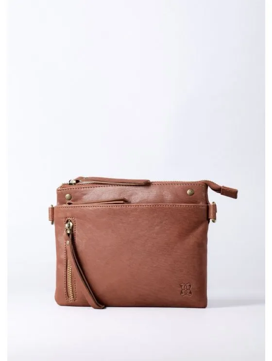 Harstone Mini Leather Cross Body Bag in Tan