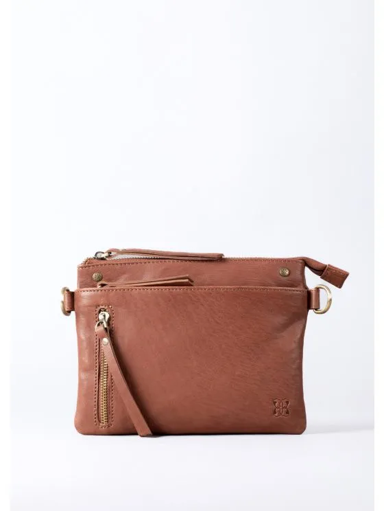 Harstone Mini Leather Cross Body Bag in Tan