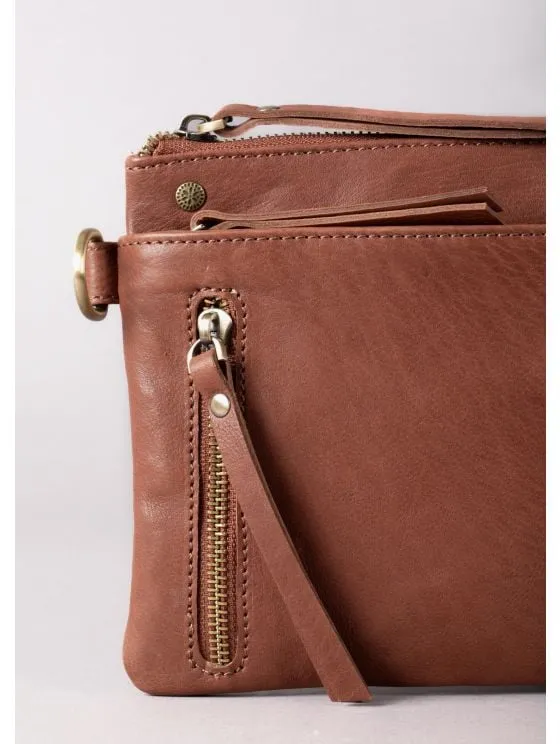 Harstone Mini Leather Cross Body Bag in Tan