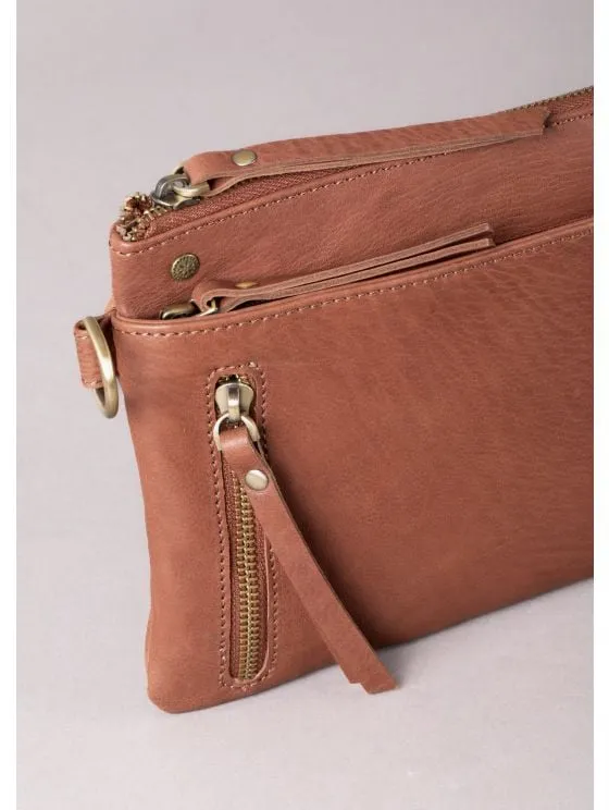 Harstone Mini Leather Cross Body Bag in Tan