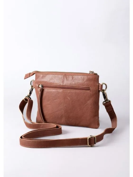 Harstone Mini Leather Cross Body Bag in Tan