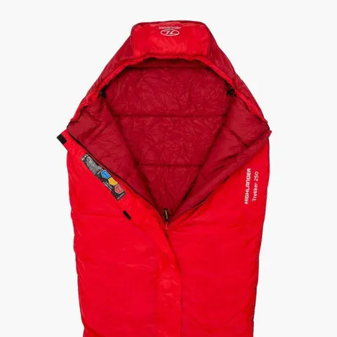 Highlander Trekker 250 three season Sleeping Bag - Red