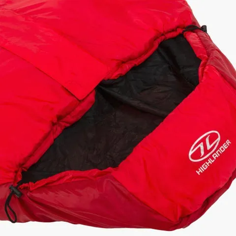 Highlander Trekker 250 three season Sleeping Bag - Red