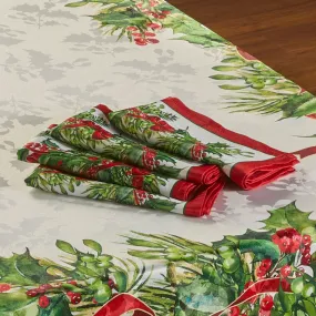 Holly Ribbon Square Napkins