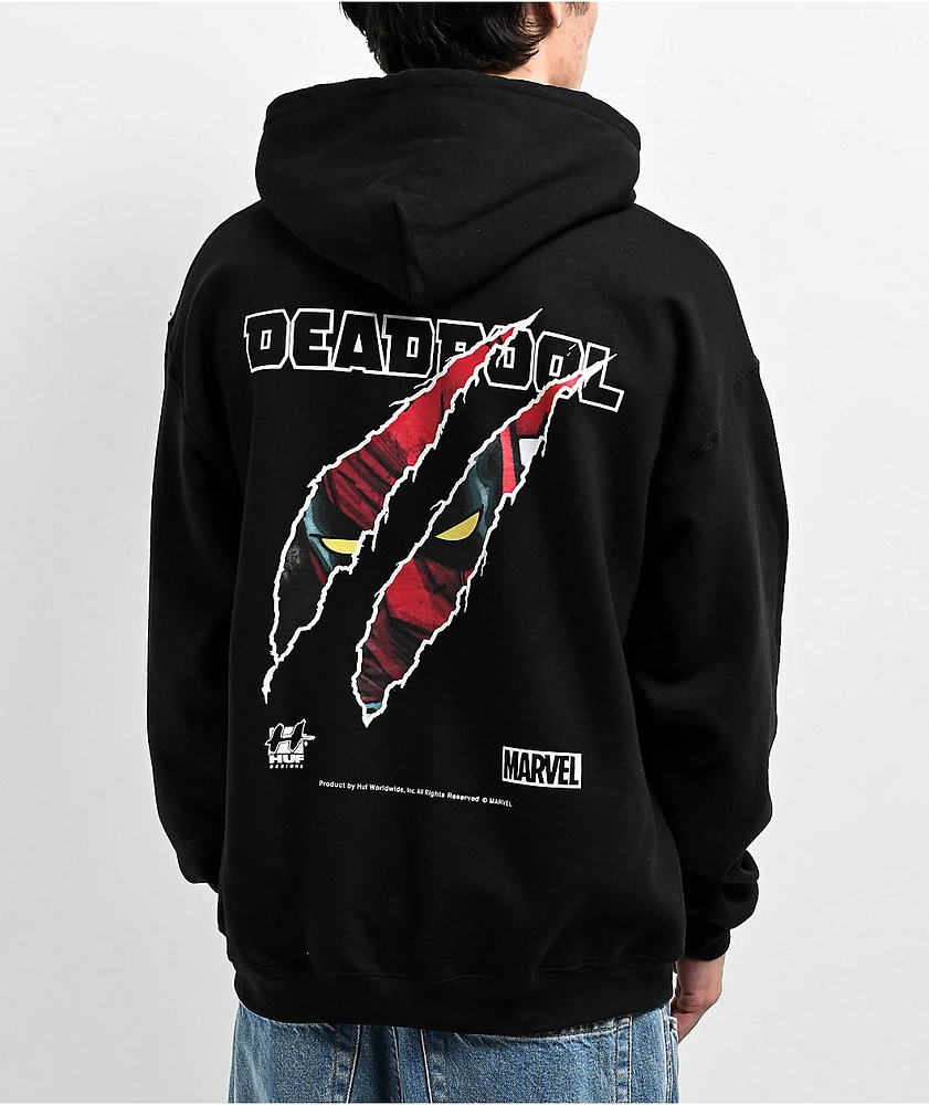 HUF x Deadpool Slasher Black Hoodie