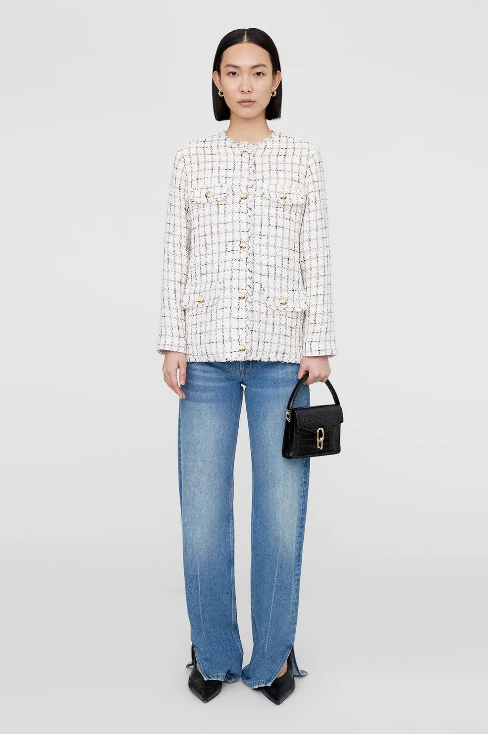 Janet Jacket - White Plaid